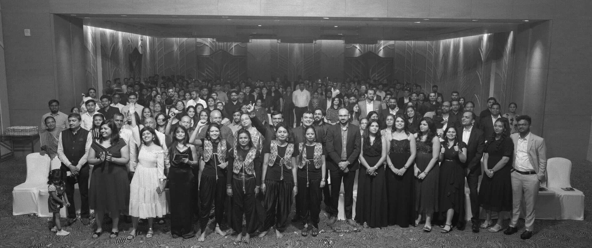 EvinceDev team group photo from annual celebration event or party