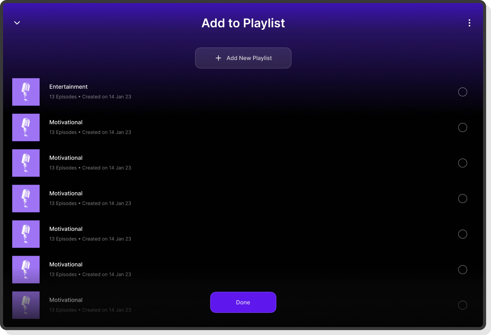 Alive Podcast app with picked and featured content