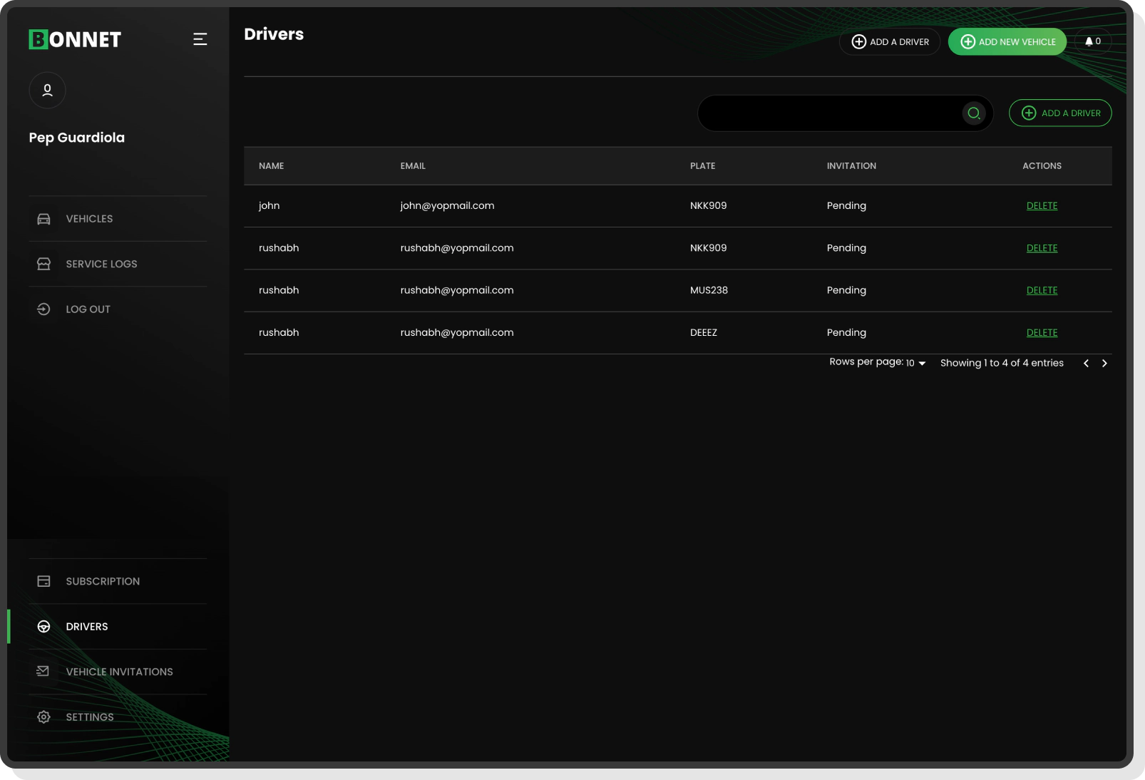 Bonnet app payment screen for EV charging session