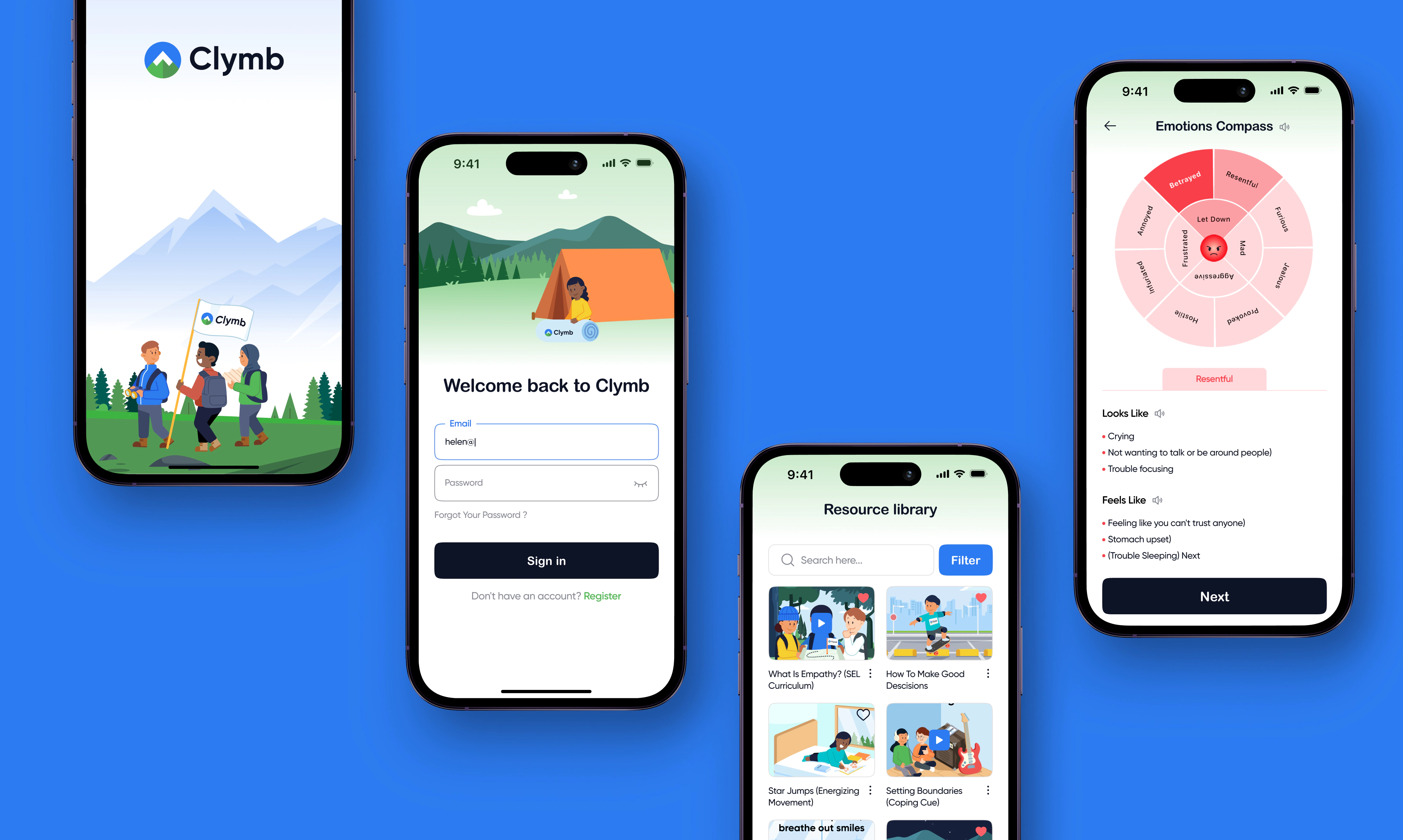 Clymb Mobile App UI Screens