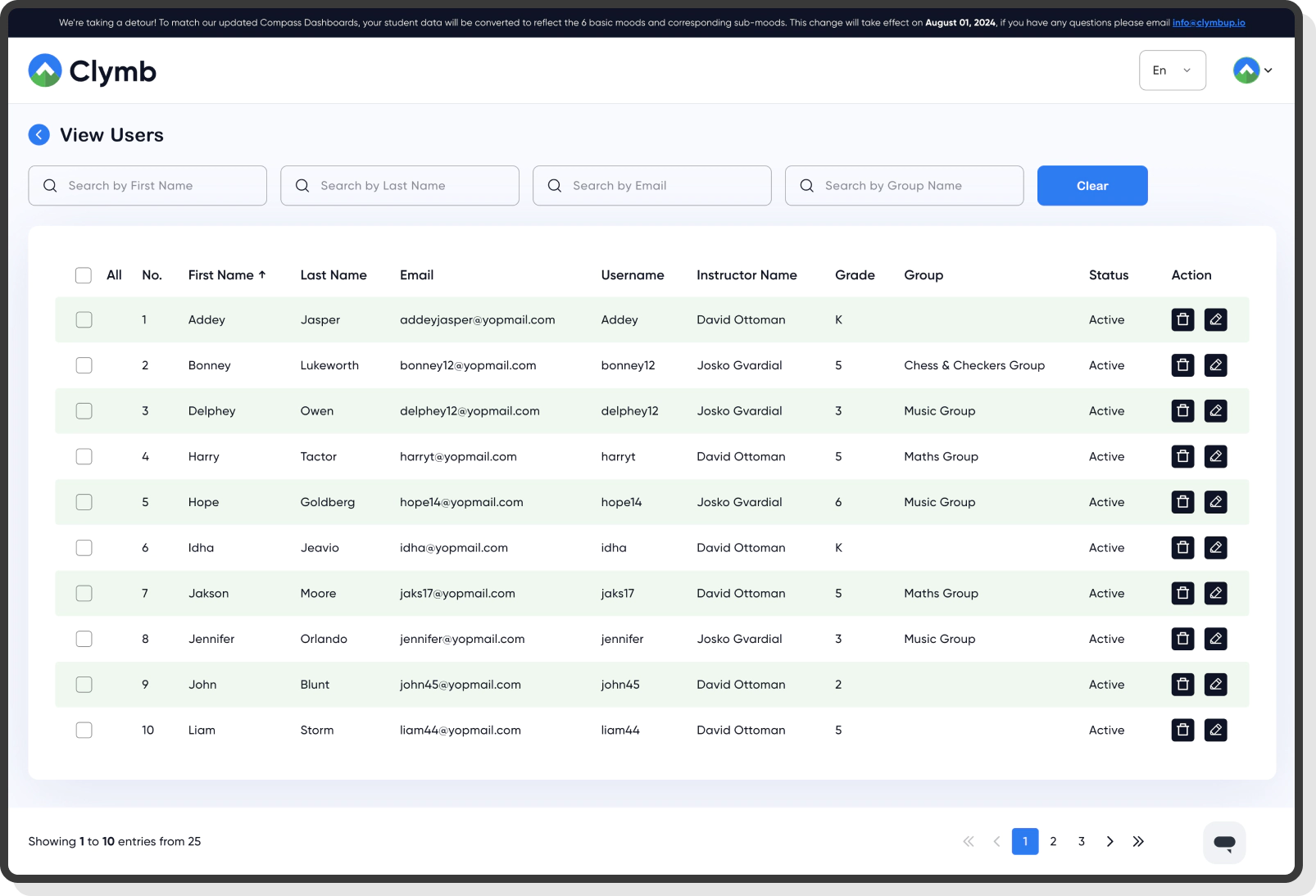 Student self-reflection journal with response entry options