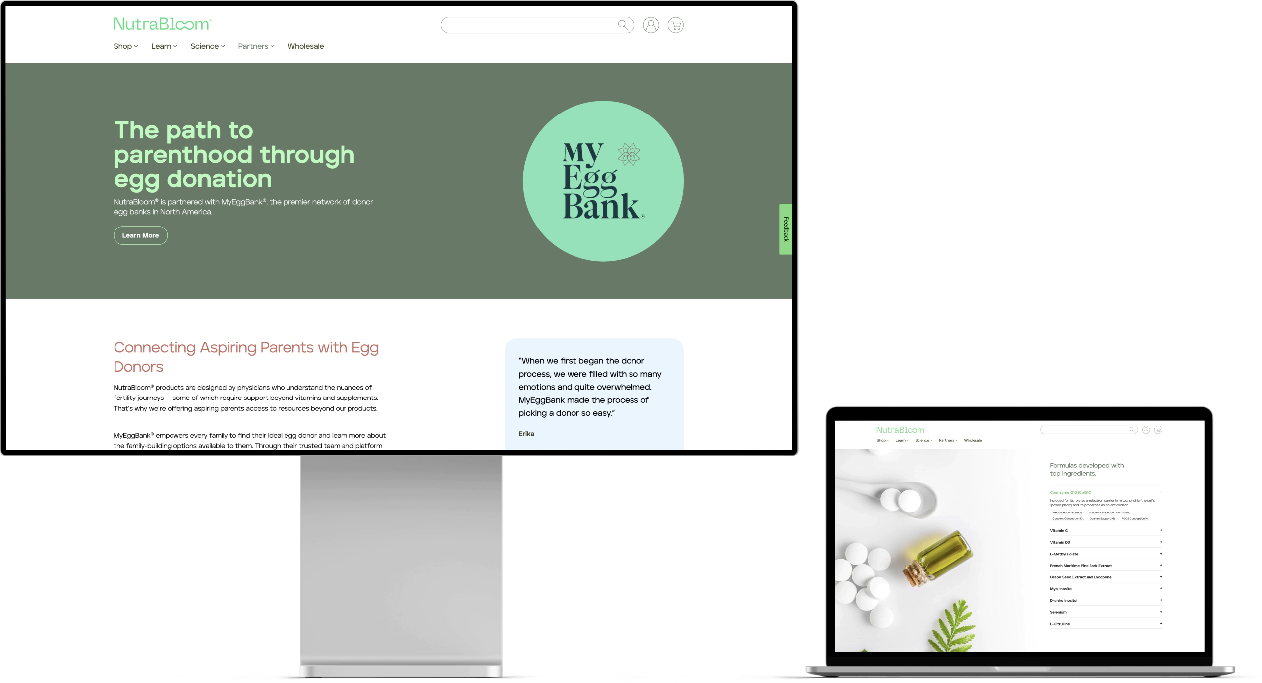 Egg Donation & Supplement Info Pages