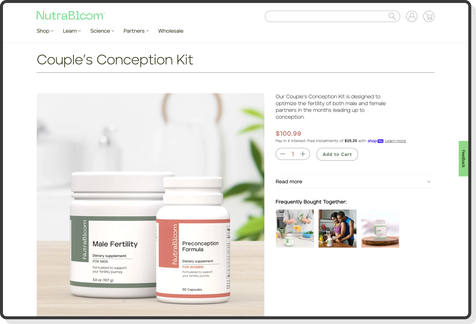 fertility kit with male and female supplements