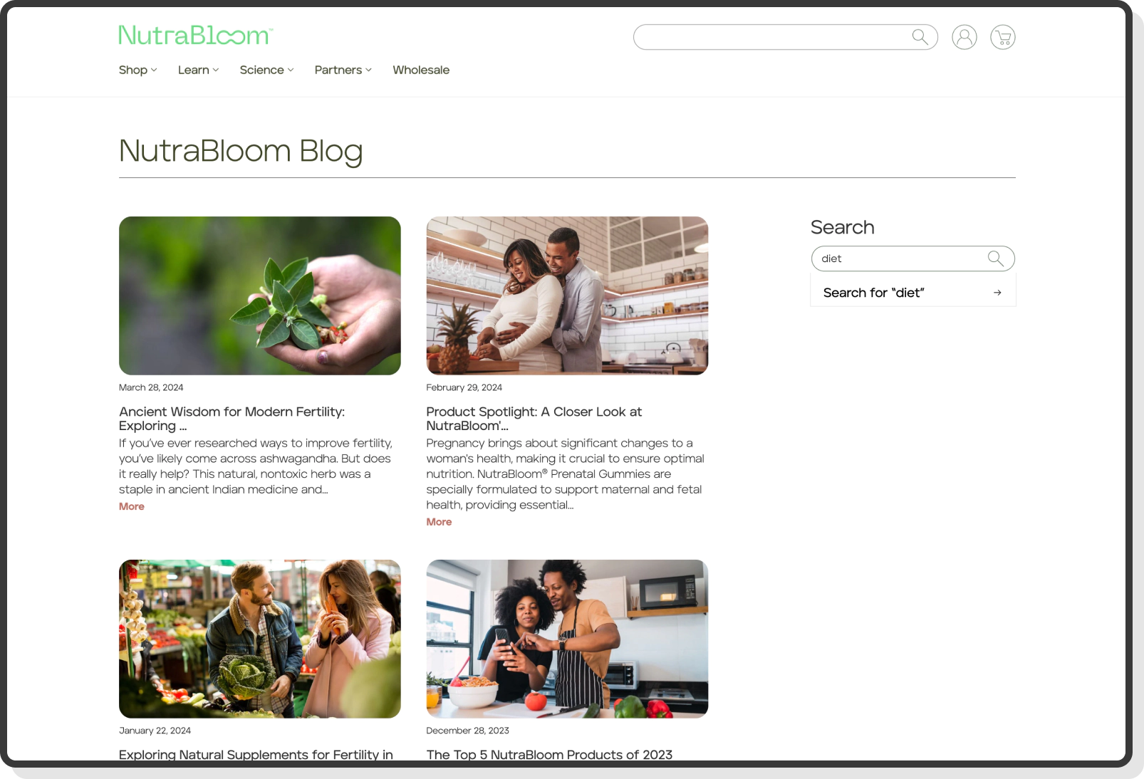 nutrabloom health and fertility blog article listing