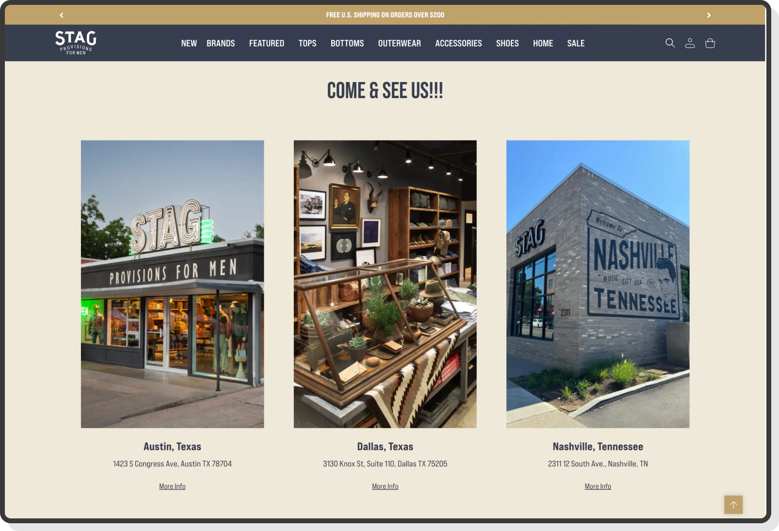 display of products and pricing