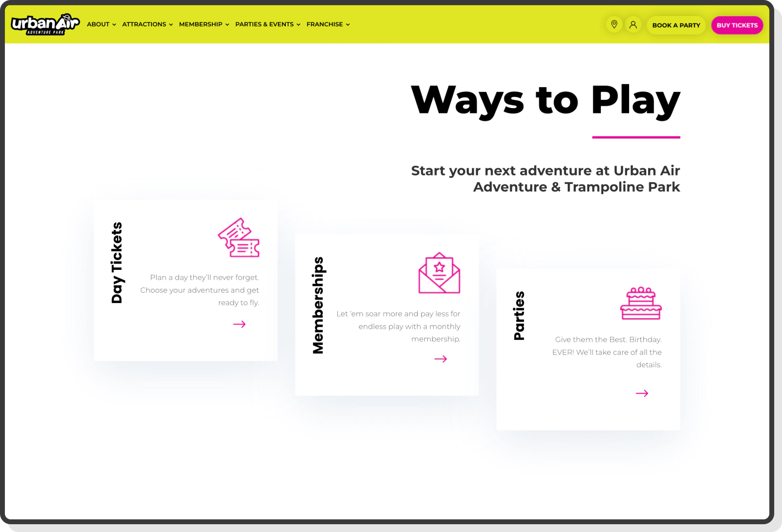  Explore ticket, membership, and party booking options