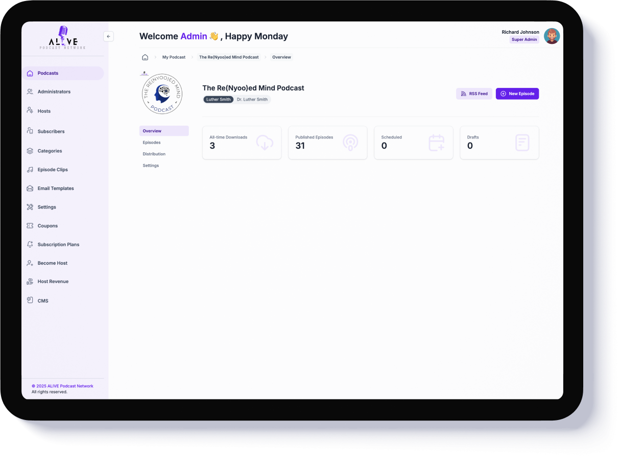 Feature highlights thumbnail of AI Alive podcast platform