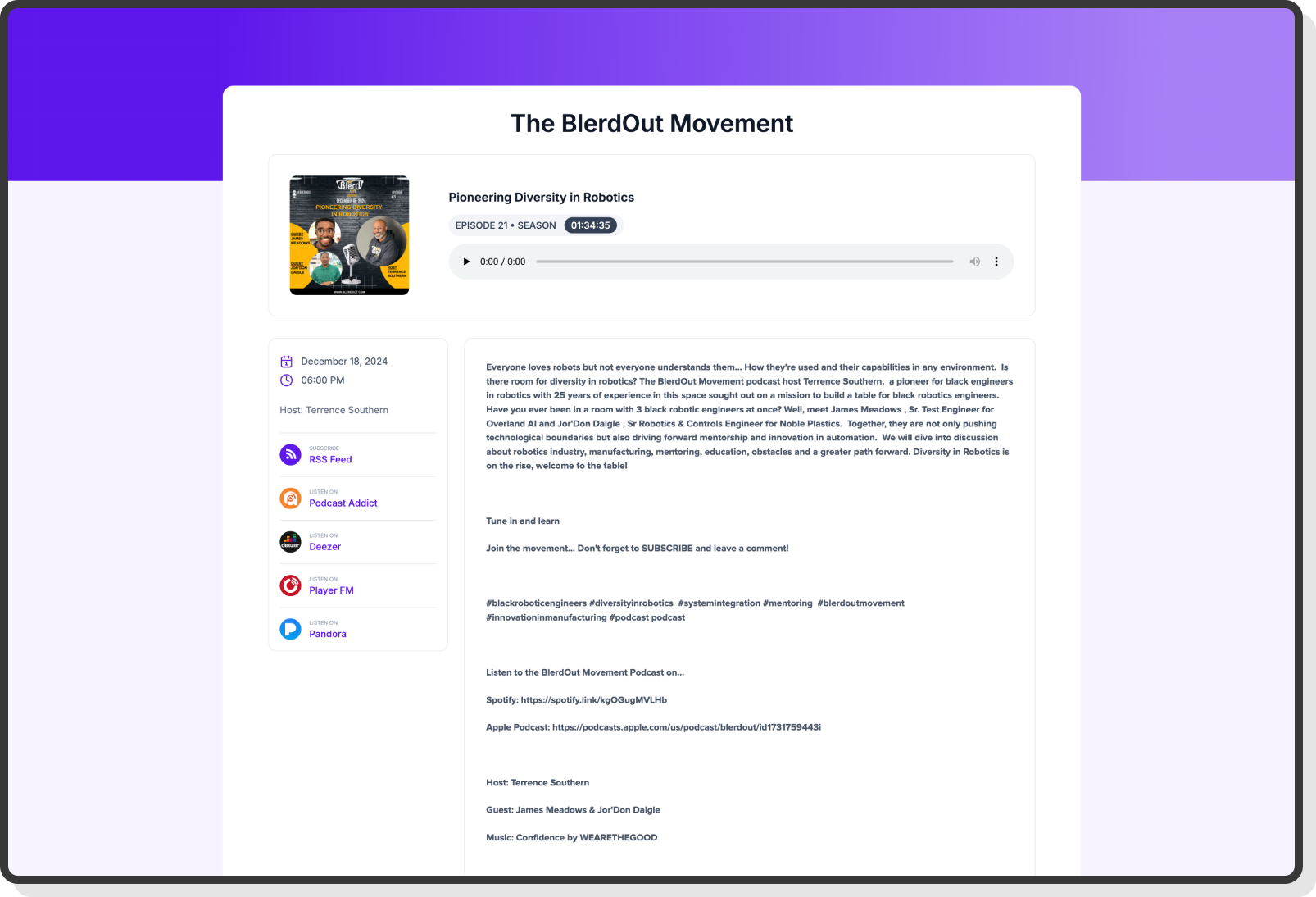 Screen showing user comments, reviews, and ratings for episodes