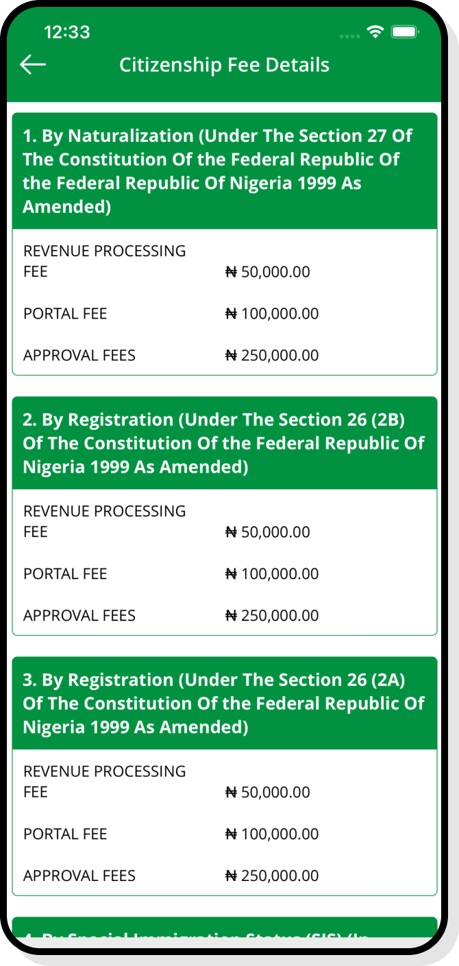 Dashboard showing citizen service requests, stats, and application status