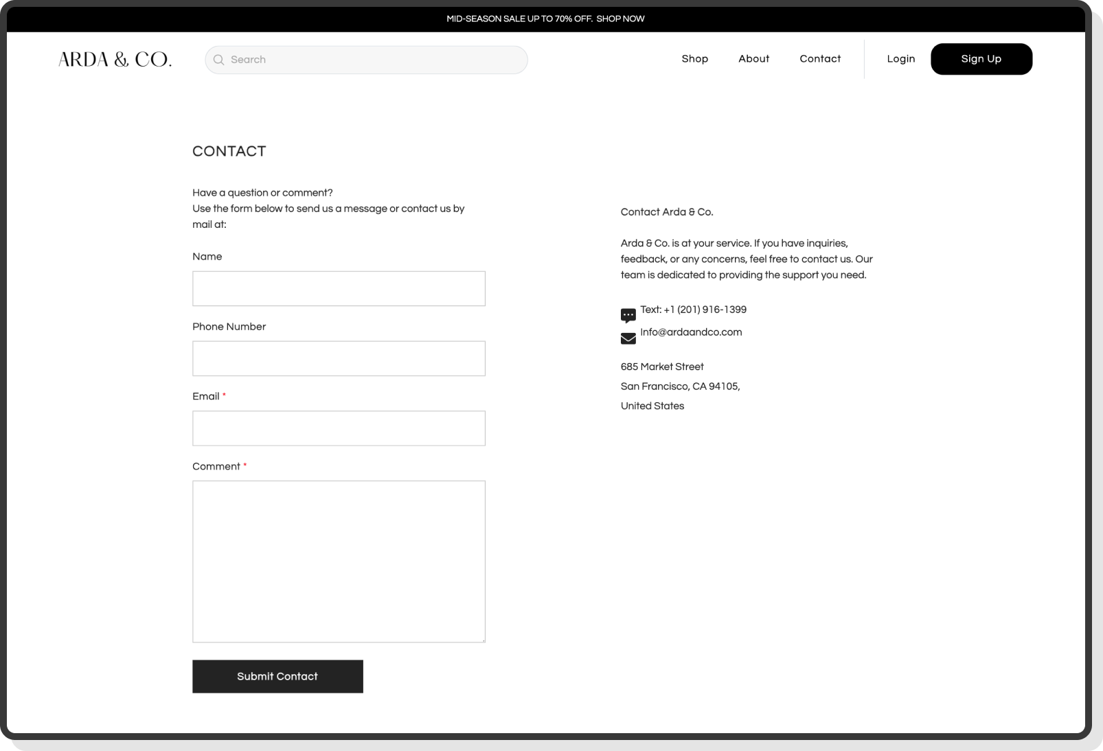 Product listing grid with filter and sort options for categories