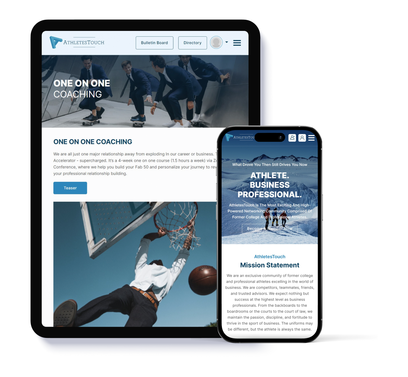 athletestouch coaching and mission section