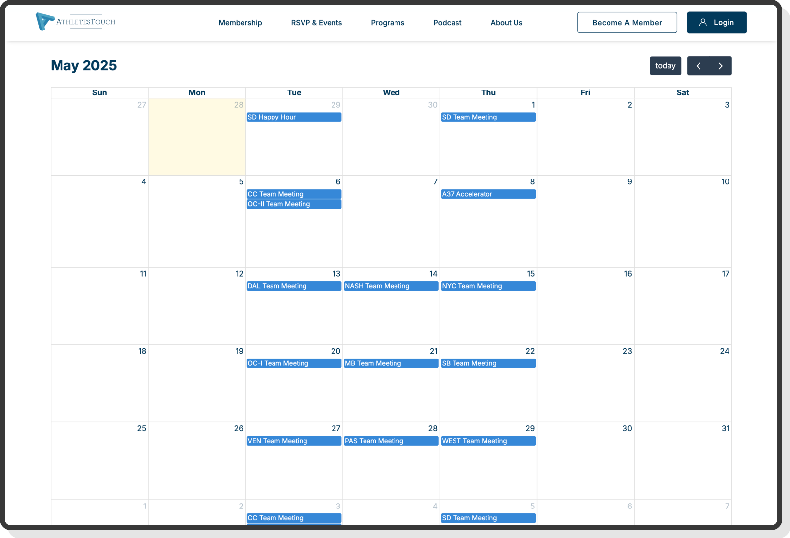 Homepage showcasing athlete-focused services and CTA banners