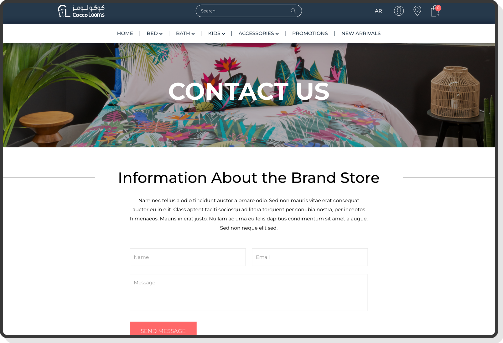 Homepage showcasing handmade baby products and featured collections