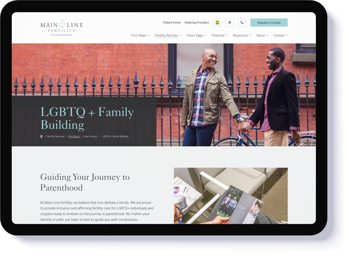 LGBTQ family fertility care platform with inclusive parenthood support