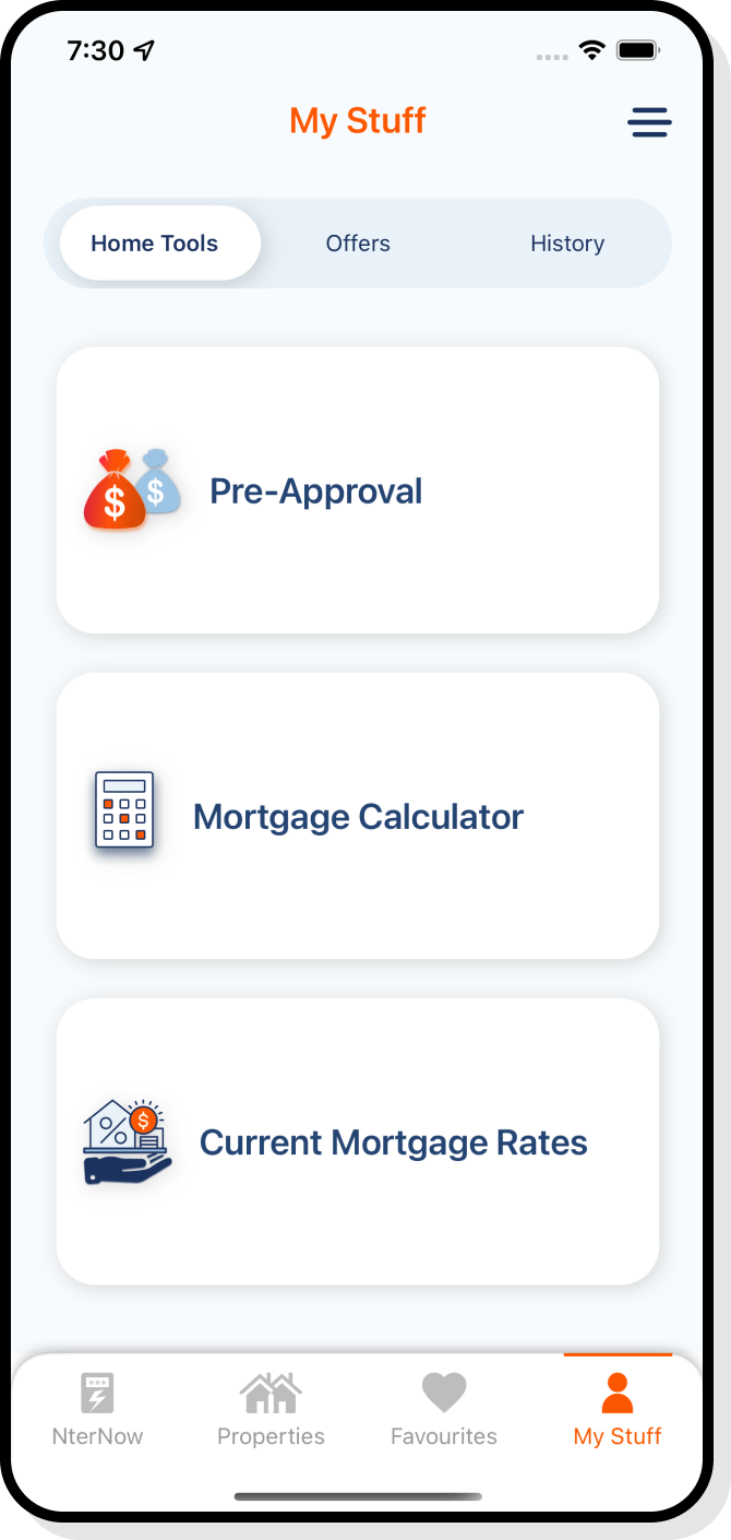 Homepage with hero banner and instant property tour call-to-action