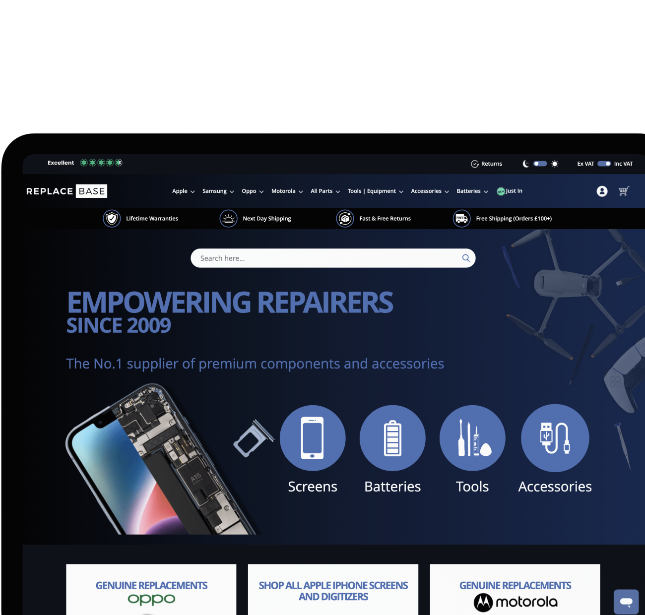 Replacebase online replacement parts shopping platform